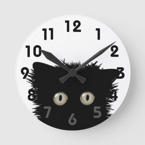Yikes Black Cat Clock