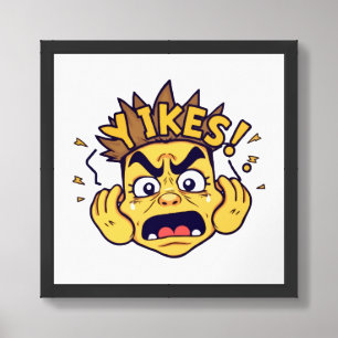 Yikes - Bold and Funny Expression Art for Everyday Framed Art