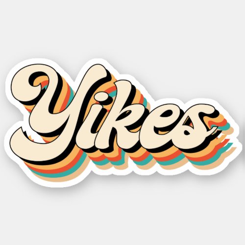 YIKES trendy Colorful retro Typography Sticker