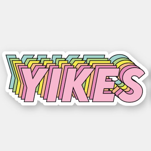 YIKES trendy Colorful Typography Sticker