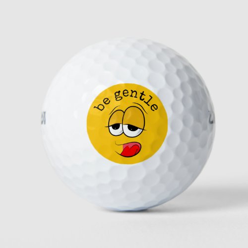Yikes Yellow Emoji Golf Balls