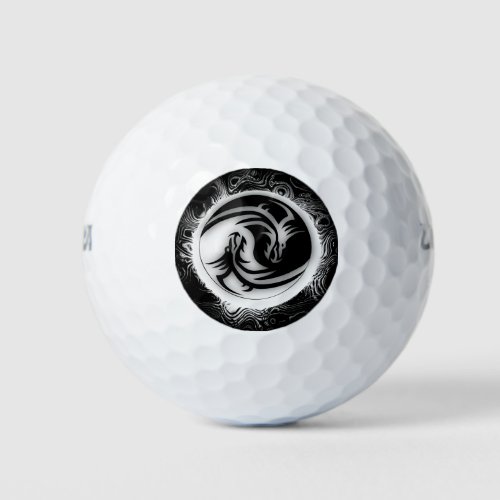 Yin and Yang Asian Dragons Golf Balls