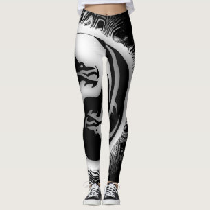 Yin and Yang Asian Dragons Leggings