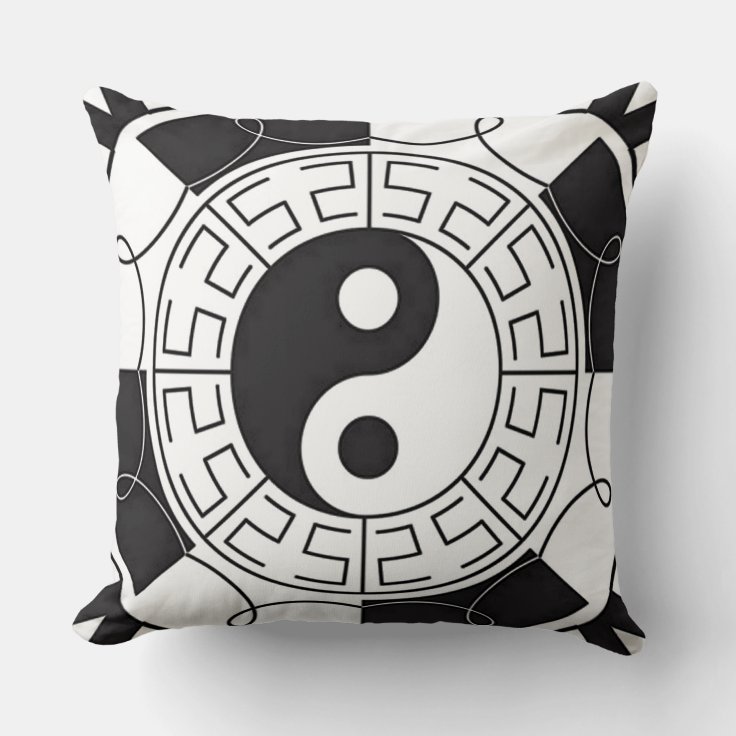 Yin And Yang Asian Symbol Throw Pillow 