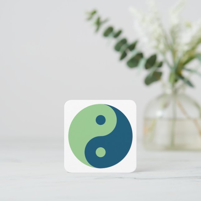 Yin and Yang balance holistic wellness therapy Square Business Card (Standing Front)