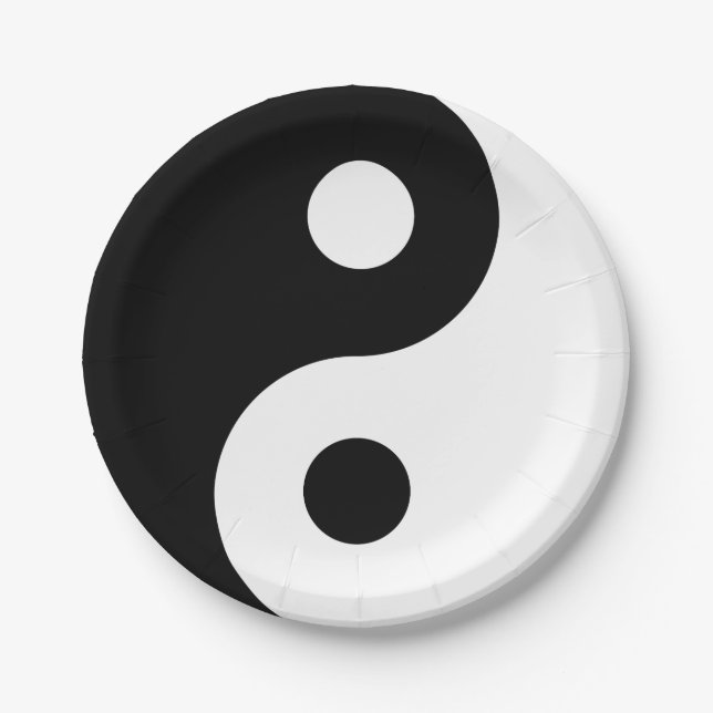 Yin and Yang Balance Paper Plates (Front)