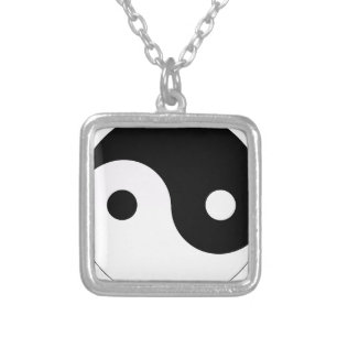yin and yang balance symbol religion tao taoism silver plated necklace