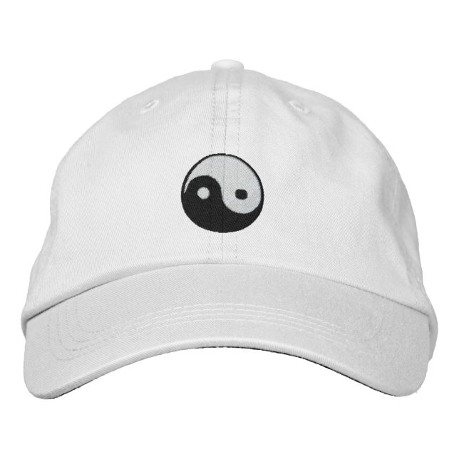 Yin and Yang Embroidered Baseball Cap (Front)