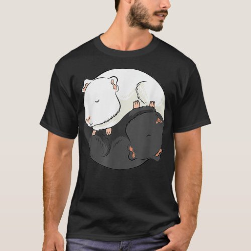Yin and Yang Guinea Pig Opposites Design  T_Shirt