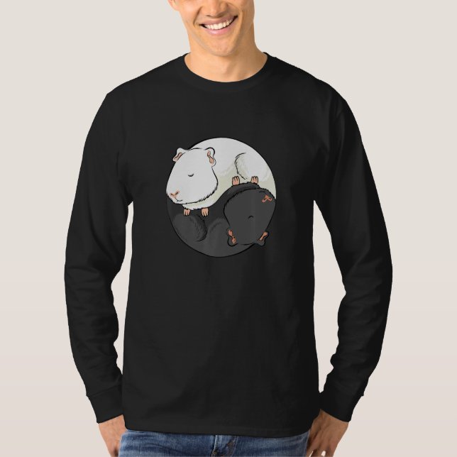 Yin and Yang Guinea Pig Opposites for Guinea Pig T-Shirt (Front)