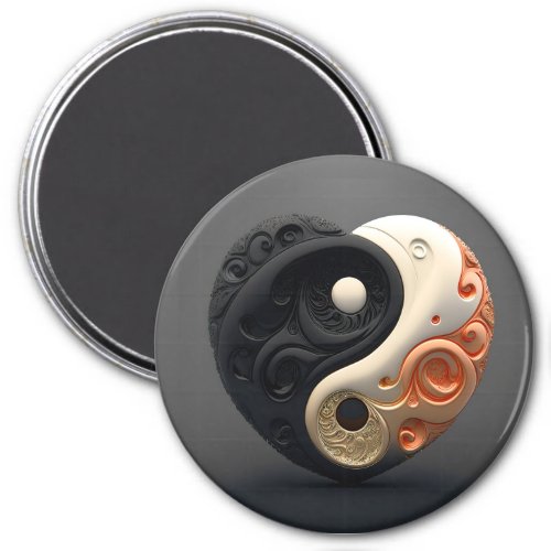 Yin and yang heart Magnet