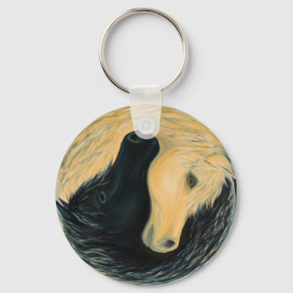 Yin and Yang horse keychain