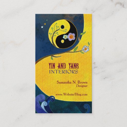 Customizable Yin and Yang: Interior Design Business Cards