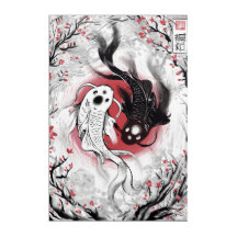 Yin and Yang Japanese Koi Fish Painting