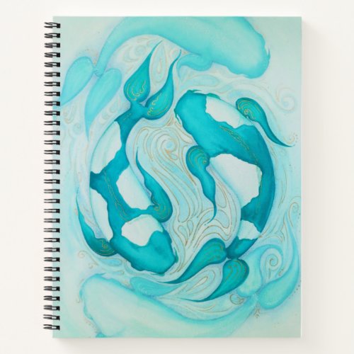 Yin and Yang Koi Carp Art Print Notebook