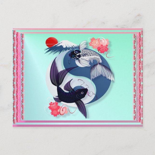 Yin and Yang Koi Postcards (Front)