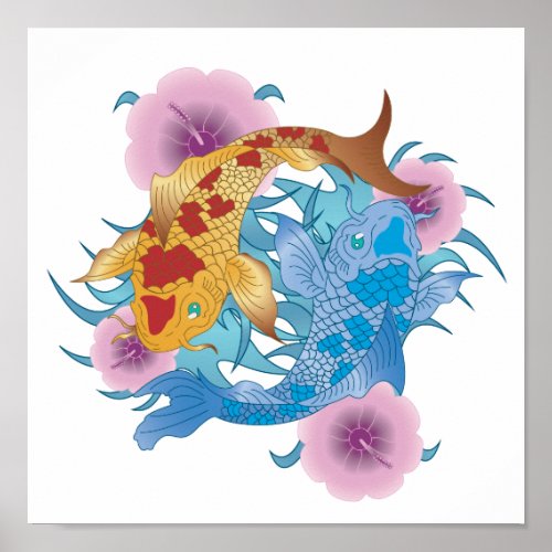 Yin and Yang Koi Poster