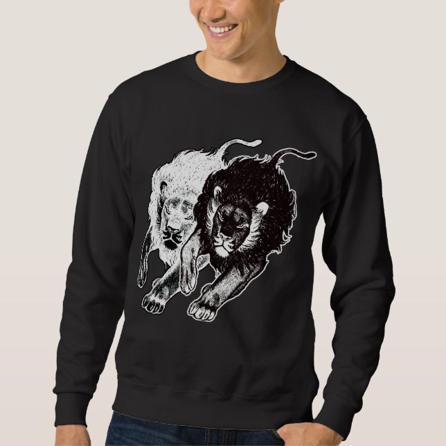 Yin and Yang Lions T-shirt Sweatshirt (Front)