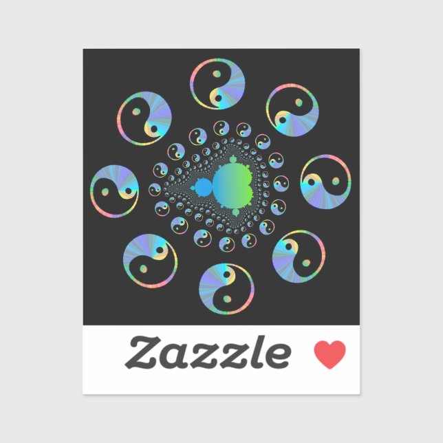 Yin and Yang Mandelbrot Fractal Sticker (Sheet)