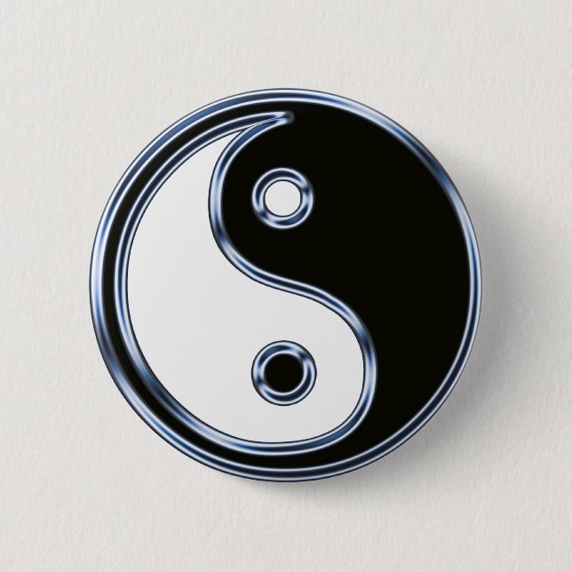 Yin and Yang Medallion Pinback Button (Front)