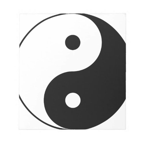 Yin and Yang Motivational Philosophical Symbol Notepad