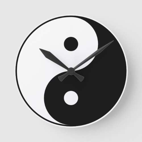 Yin and Yang Motivational Philosophical Symbol Round Clock