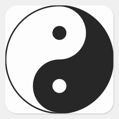 Yin and Yang Motivational Philosophical Symbol Square Sticker