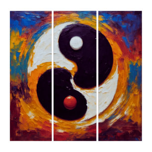Yin and Yang oil Triptych