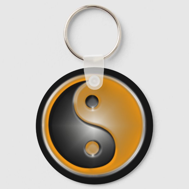 yin and yang orange keychain (Front)