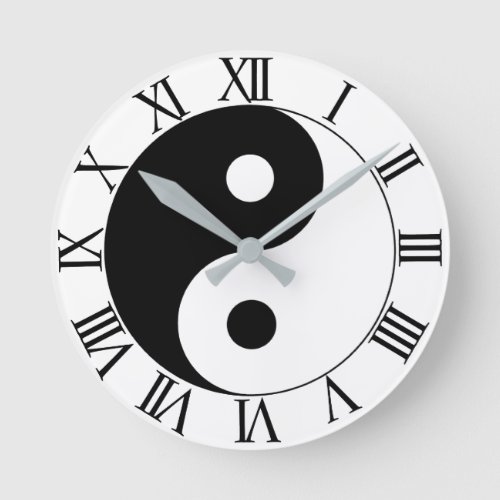 YIN AND YANG ROUND CLOCK