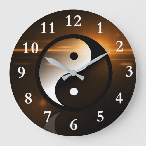 Yin and Yang Round Wall Clock