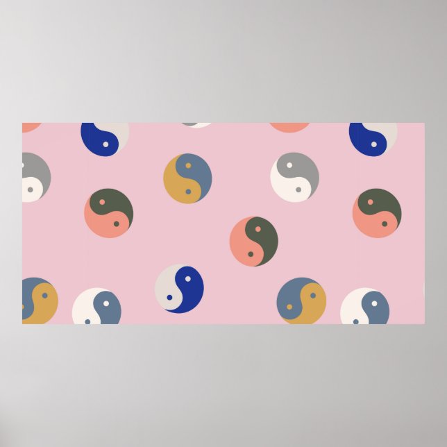 Yin and yang seamless pattern,repeatable spiritual poster (Front)