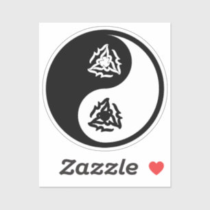 Yin and yang sign in black and white sticker