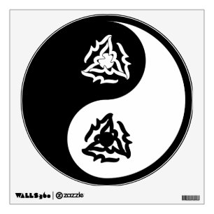 Yin and yang sign in black and white wall sticker