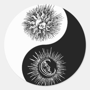 Yin and yang sign - Sun vs Moon Classic Round Sticker