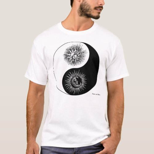 Yin and yang sign _ Sun vs Moon T_shirt
