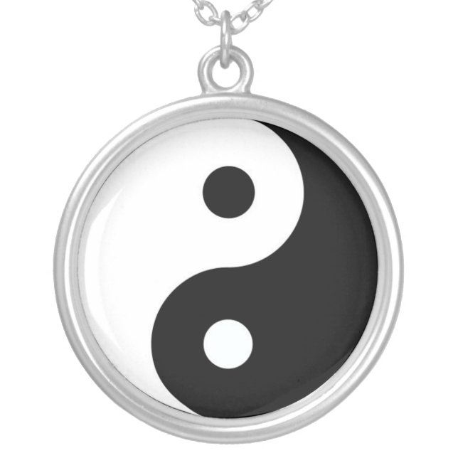 Yin and Yang Silver Plated Necklace (Front)