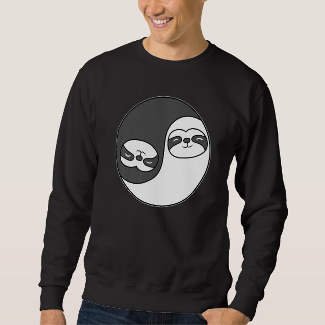 Yin and Yang Sloth Predator Meditation Acro Hatha  Sweatshirt (Front)