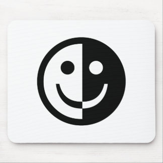 Yin and Yang Smiley Mouse Pad
