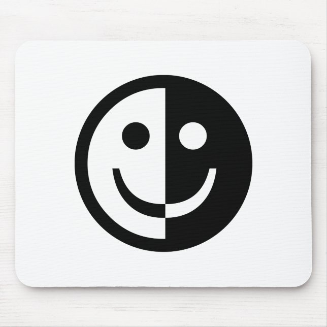 Yin and Yang Smiley Mouse Pad (Front)