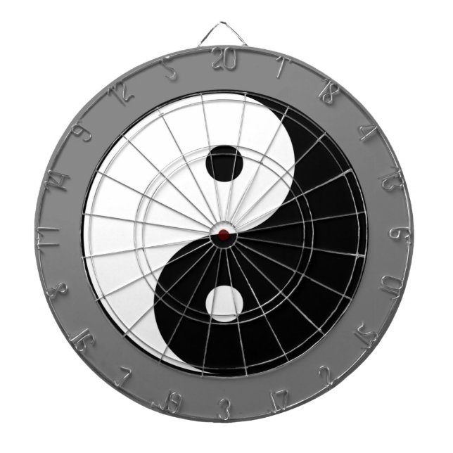 Yin and Yang Symbol (Chinese Taoist Taijitu) Dart Board (Front)