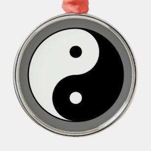 Yin and Yang Symbol (Chinese Taoist Taijitu) Metal Ornament