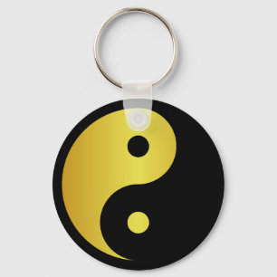 Yin and Yang symbol Gold asian philosophy zen Keychain