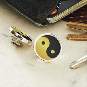 Yin and Yang symbol Gold asian philosophy zen Pin
