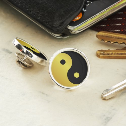 Yin and Yang symbol  Gold asian philosophy zen Pin