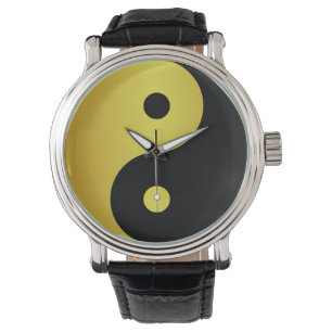 Yin and Yang symbol Gold asian philosophy zen Watch
