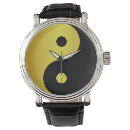 Yin and Yang symbol  Gold asian philosophy zen Watch