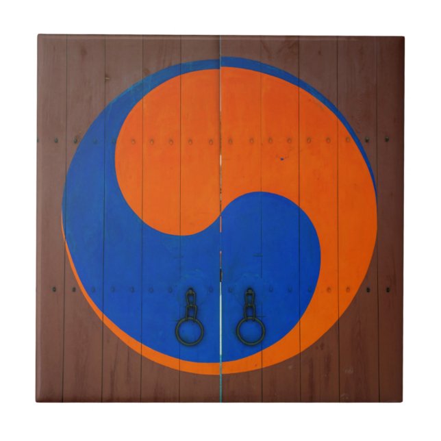 Yin and Yang symbol, South Korea Ceramic Tile (Front)