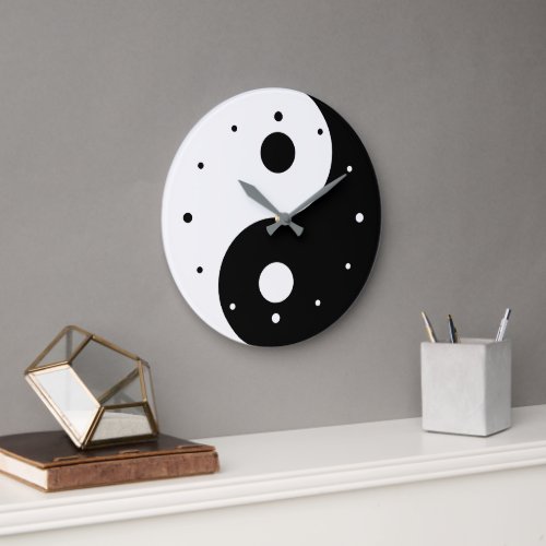 Yin And Yang Template Large Clock