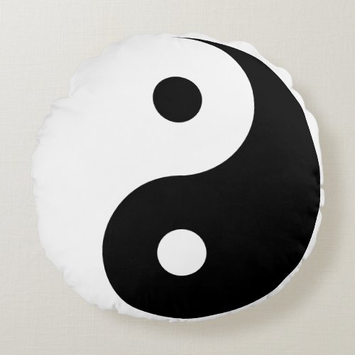 Yin And Yang Template Round Pillow